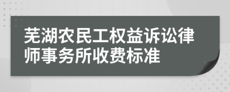 芜湖农民工权益诉讼律师事务所收费标准