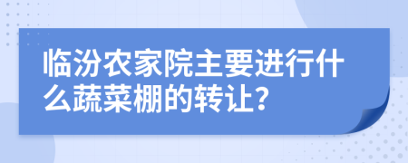 临汾农家院主要进行什么蔬菜棚的转让？