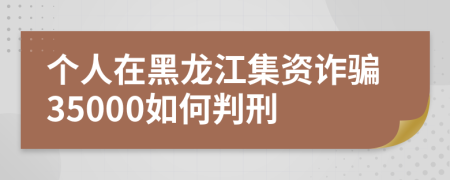 个人在黑龙江集资诈骗35000如何判刑