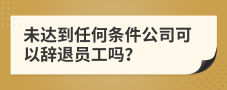 未达到任何条件公司可以辞退员工吗？