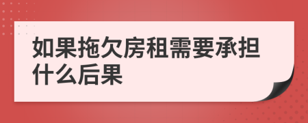 如果拖欠房租需要承担什么后果