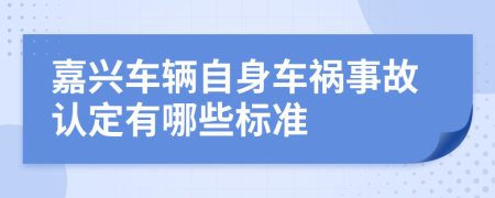 嘉兴车辆自身车祸事故认定有哪些标准