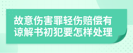 故意伤害罪轻伤赔偿有谅解书初犯要怎样处理