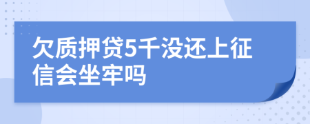 欠质押贷5千没还上征信会坐牢吗