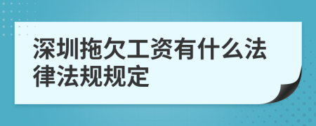 深圳拖欠工资有什么法律法规规定