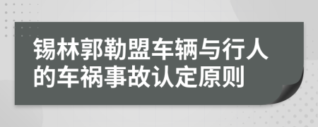 锡林郭勒盟车辆与行人的车祸事故认定原则