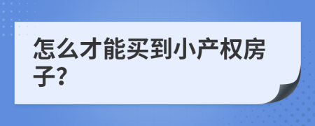 怎么才能买到小产权房子？