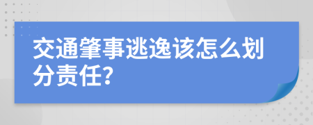 交通肇事逃逸该怎么划分责任？