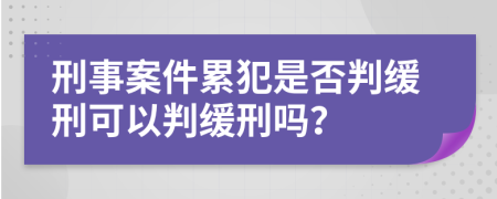 刑事案件累犯是否判缓刑可以判缓刑吗？