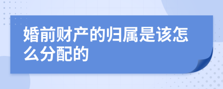 婚前财产的归属是该怎么分配的