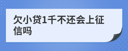 欠小贷1千不还会上征信吗