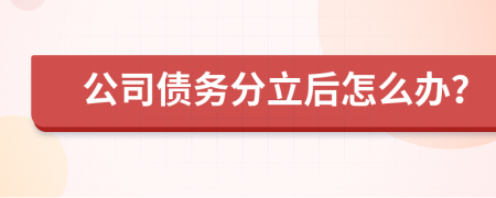 公司债务分立后怎么办？