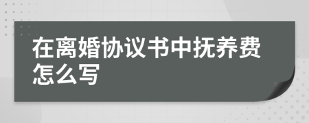 在离婚协议书中抚养费怎么写