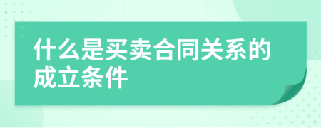 什么是买卖合同关系的成立条件