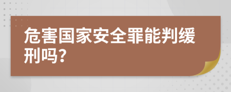 危害国家安全罪能判缓刑吗？