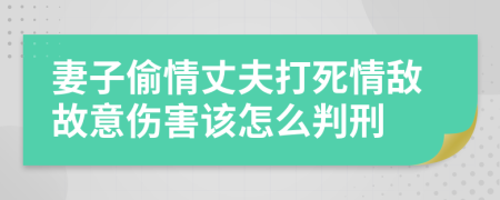 妻子偷情丈夫打死情敌故意伤害该怎么判刑