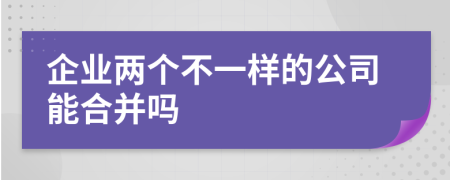 企业两个不一样的公司能合并吗