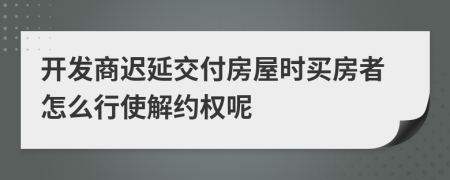 开发商迟延交付房屋时买房者怎么行使解约权呢