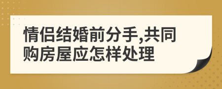 情侣结婚前分手,共同购房屋应怎样处理