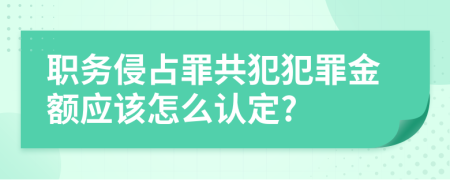 职务侵占罪共犯犯罪金额应该怎么认定?