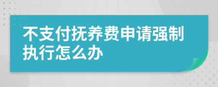 不支付抚养费申请强制执行怎么办