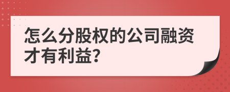 怎么分股权的公司融资才有利益？