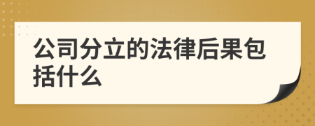 公司分立的法律后果包括什么