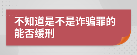 不知道是不是诈骗罪的能否缓刑