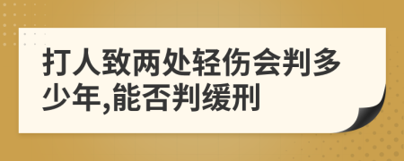 打人致两处轻伤会判多少年,能否判缓刑