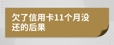 欠了信用卡11个月没还的后果