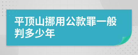 平顶山挪用公款罪一般判多少年