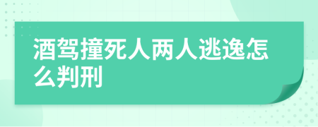 酒驾撞死人两人逃逸怎么判刑