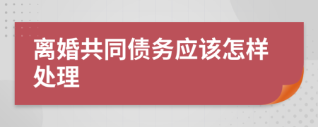 离婚共同债务应该怎样处理