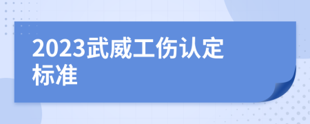 2023武威工伤认定标准