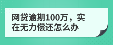 网贷逾期100万，实在无力偿还怎么办