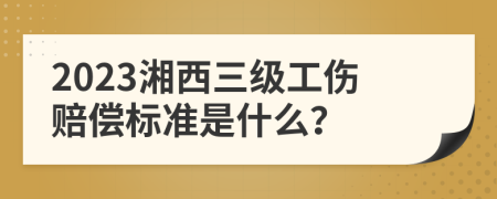 2023湘西三级工伤赔偿标准是什么？