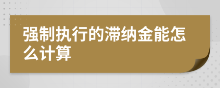 强制执行的滞纳金能怎么计算