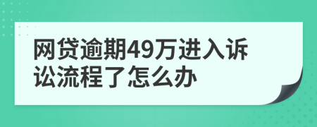 网贷逾期49万进入诉讼流程了怎么办