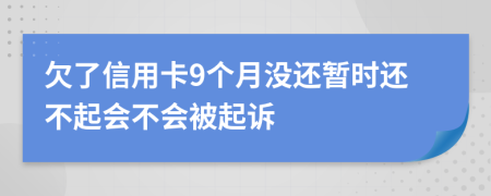 欠了信用卡9个月没还暂时还不起会不会被起诉