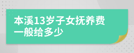 本溪13岁子女抚养费一般给多少