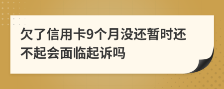 欠了信用卡9个月没还暂时还不起会面临起诉吗