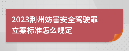 2023荆州妨害安全驾驶罪立案标准怎么规定