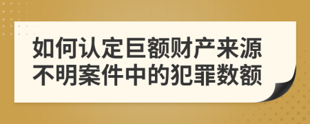 如何认定巨额财产来源不明案件中的犯罪数额