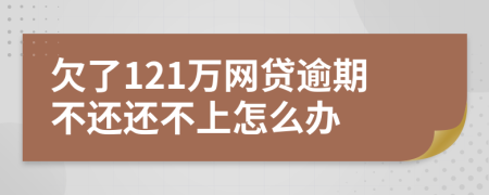 欠了121万网贷逾期不还还不上怎么办