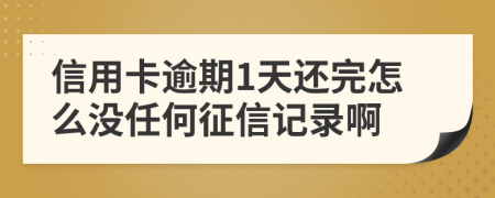 信用卡逾期1天还完怎么没任何征信记录啊