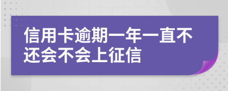 信用卡逾期一年一直不还会不会上征信