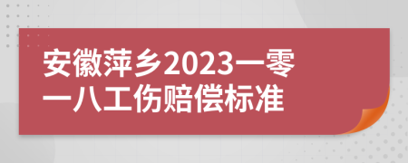 安徽萍乡2023一零一八工伤赔偿标准