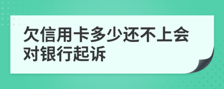 欠信用卡多少还不上会对银行起诉