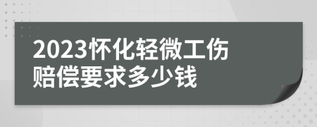 2023怀化轻微工伤赔偿要求多少钱