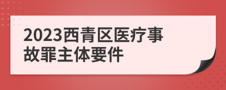 2023西青区医疗事故罪主体要件